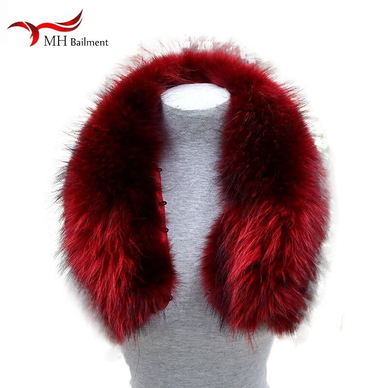 Raccoon fur collar fashion comfortable real fox fur color matching collar men women warm scarf large size collar can customized