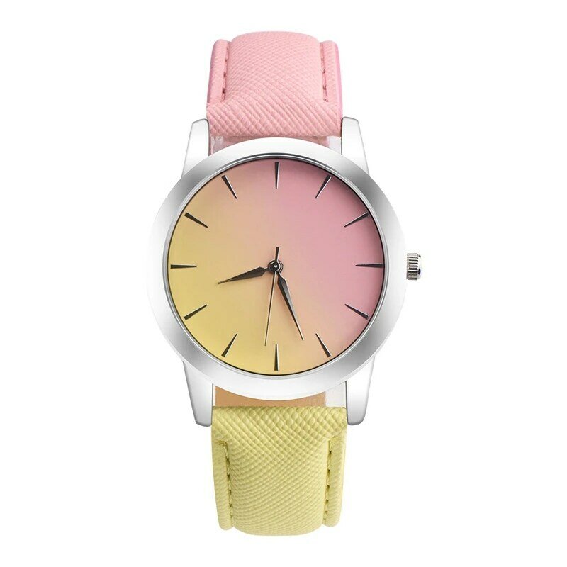 女性の腕時計クォーツ腕時計ウォッチバンド女性ローブバヤンのブレスレット女性の虹デザインの腕時計