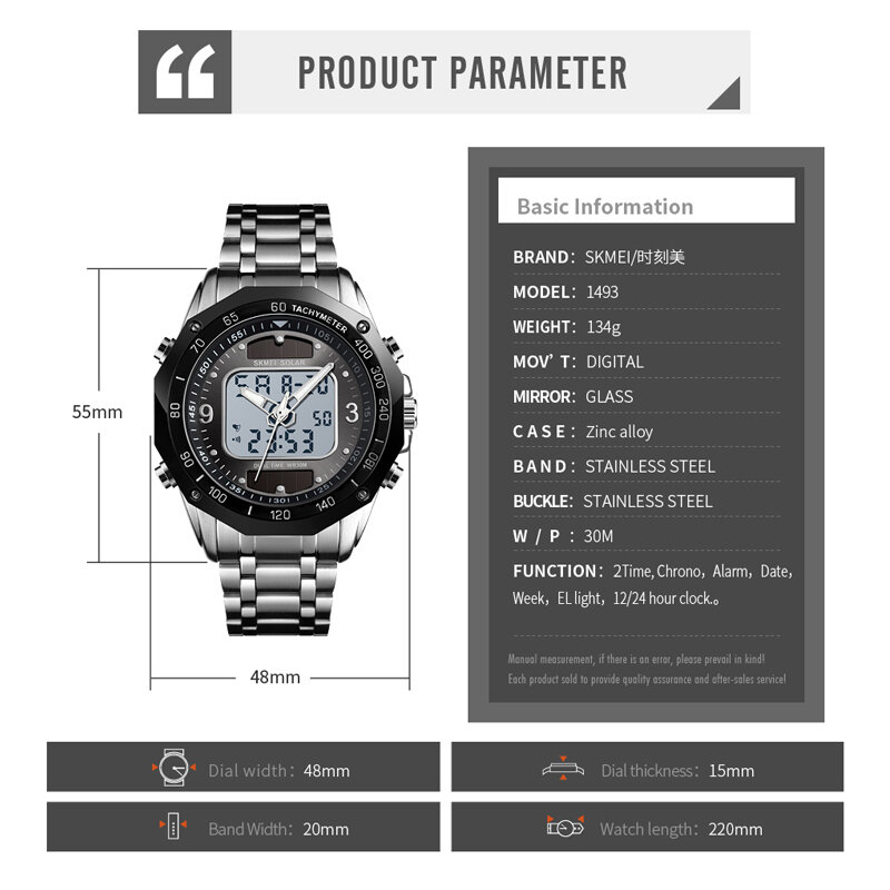 SKMEI Marke herren Uhr Luxus Wasserdicht Männer Digitale Uhren Chronograph Luminous Elektronische Herren Armbanduhr Alarm Uhr Männer