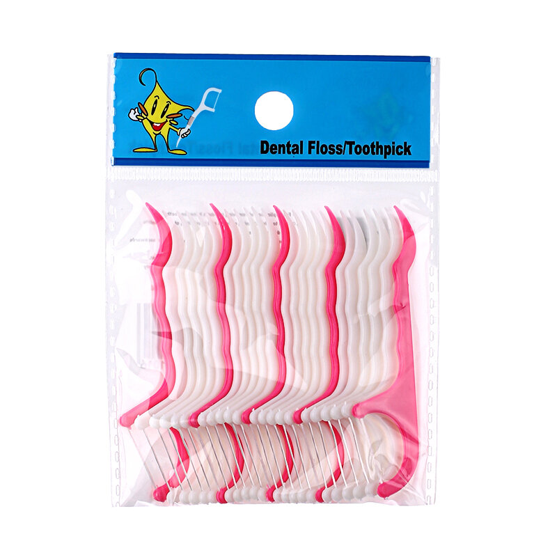 50/100 Pcs/Lot Disposable Dental Flosser Interdental Brush Teeth Stick Toothpicks Floss Pick Oral Gum Teeth Cleaning Care