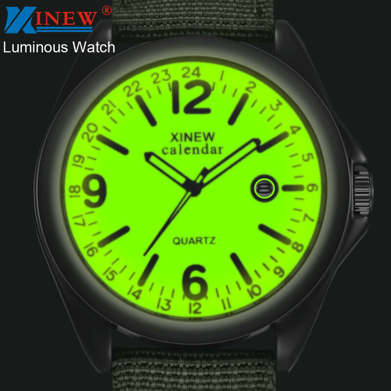 Mens Luminous Words pointer Cool Watch Military Quartz Army Watch Black Dial Date Luxury Sport Wrist Watch Relogio Masculino A