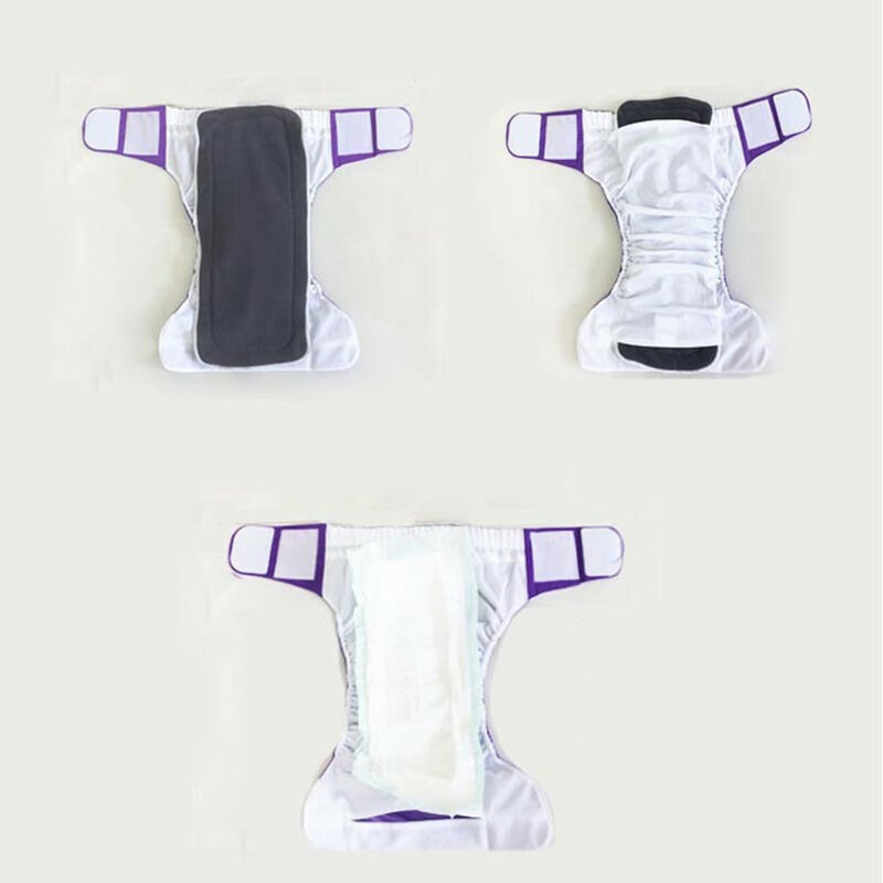 Fraldas adultas reutilizáveis calças molhadas da incontinência tamanho código ampliado cintura 2.7-3.6 pés ajustáveis tpu fraldas almofadas menstruais