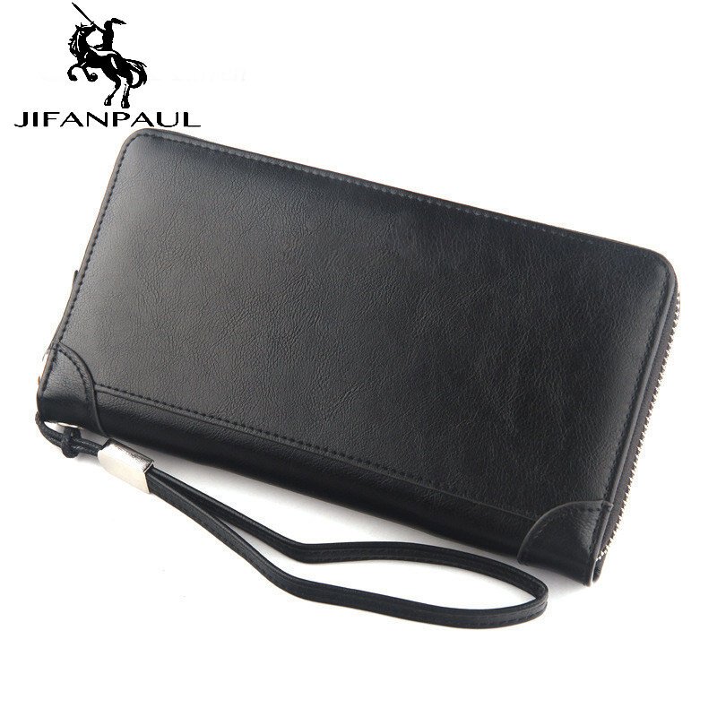 JIFANPAUL 남성과 여성의 긴 지갑 패션 캐주얼 클래식 복고풍 다기능 대용량 지퍼는 휴대 전화 c를 넣을 수 있습니다