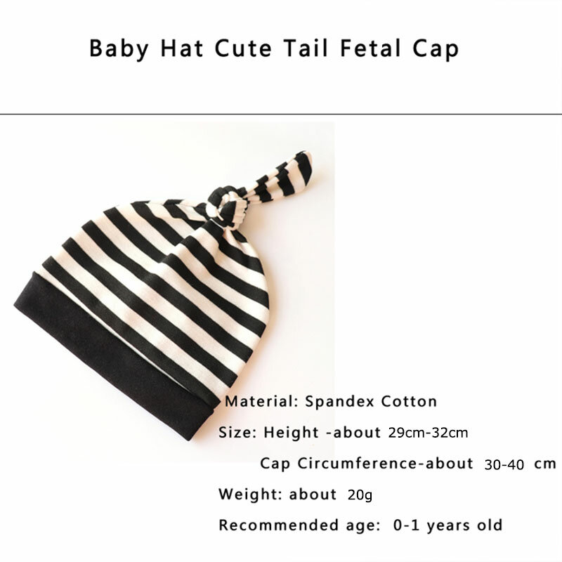 Baby Hats Cute Tail Fetal Cap for Newborn Infant Beanies Knitted Solid Color Boy Girls Beanie Caps kids Warmer Bonnet Casual Cap