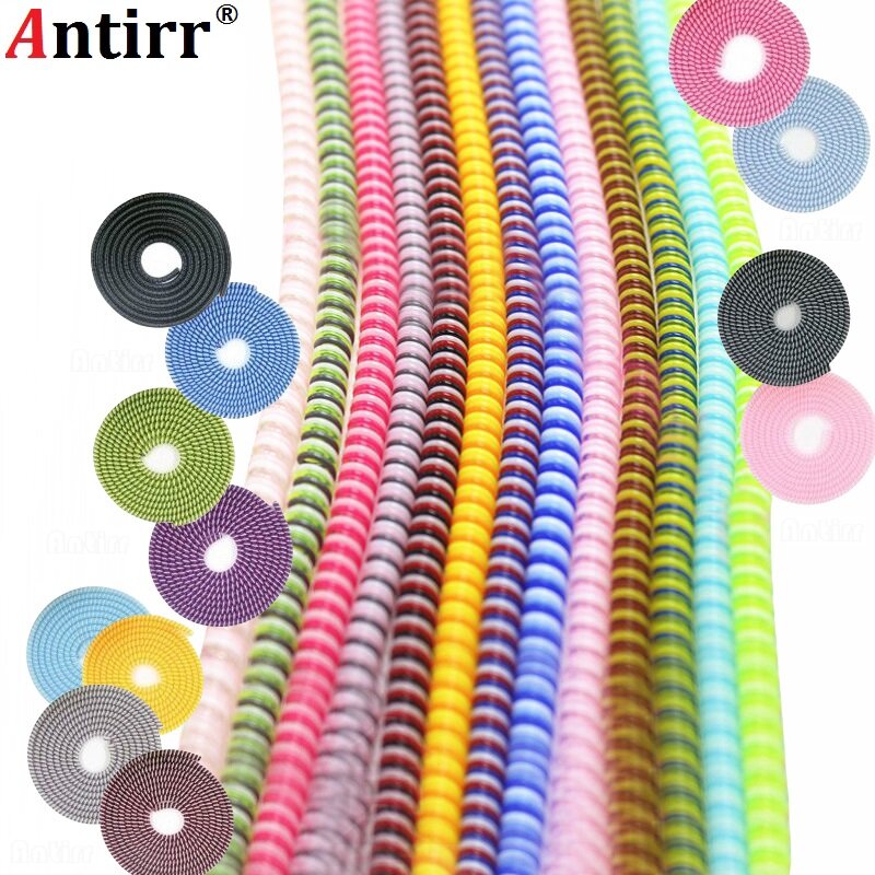 1.5M MIX Color phone Wire Cord Rope Protector USB Charging Cable Bobbin Winder Data Line earphone Cover Suit Spring Sleeve twine