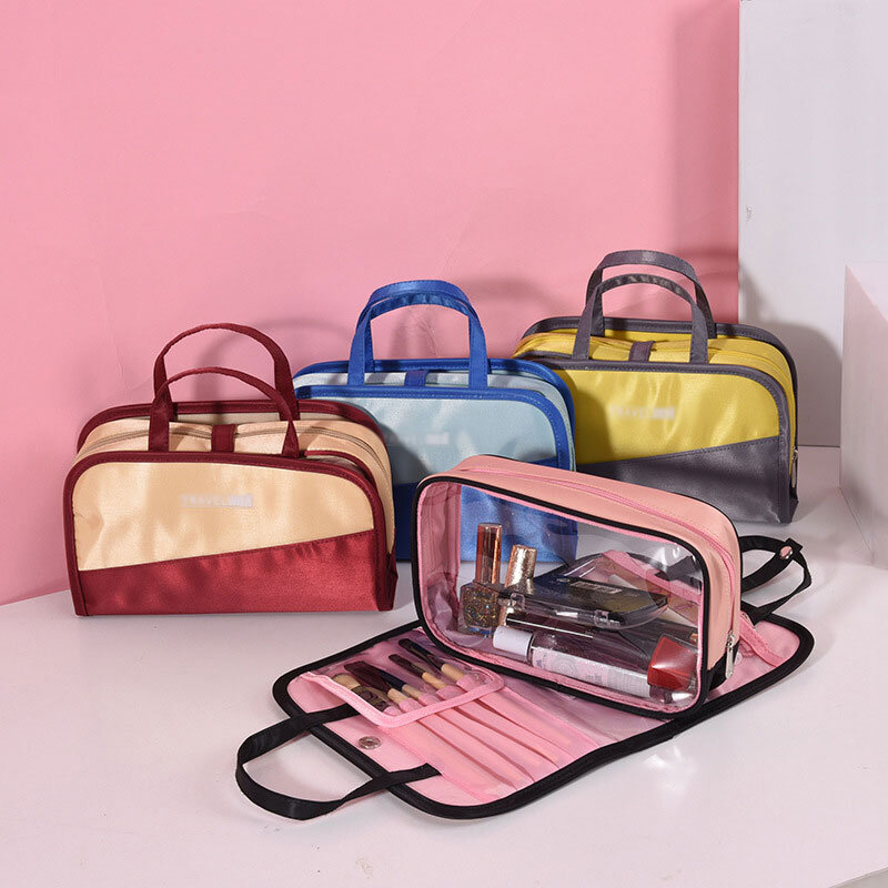 주최자 스토리지 컨테이너 대용량 뷰티 케이스 메이크업 방수 휴대용 지퍼 화장품 가방 여행 워시 파우치 패킷