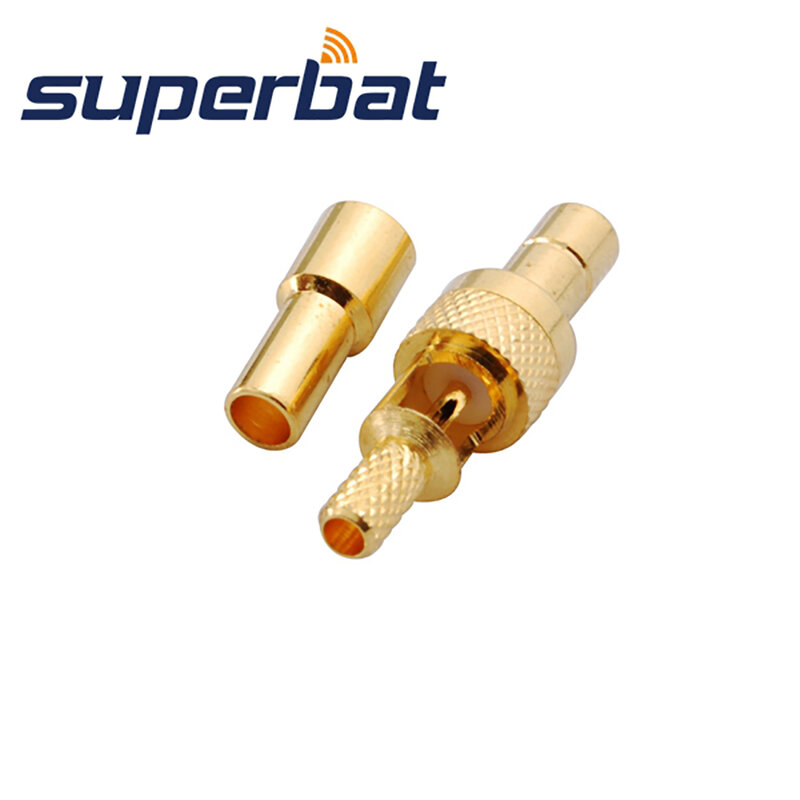 Superbat 10 шт. SMB обжимной гнездовой радиочастотный коаксиальный разъем для кабеля RG174 RG178 1,13 мм 1,37 мм