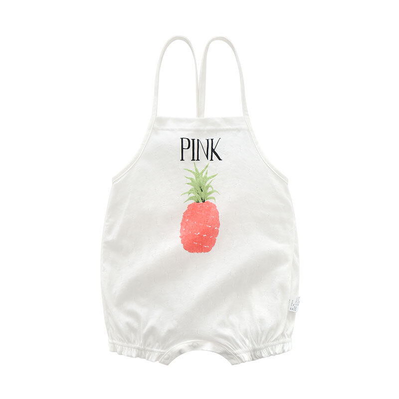 Newborn Baby Sling Rompers Summer Thin Soft Cotton Friut Clothes Infant Jumpsuits Sleeveless Boys Girls Clothing