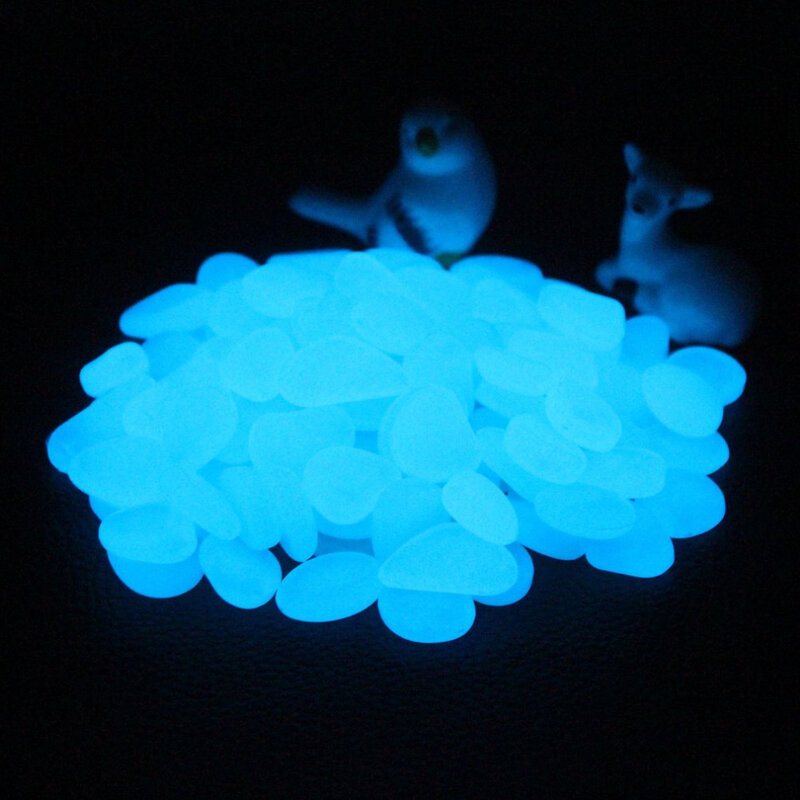 100pcs/pack Glow Pebbles 2020 hot sale Stones Home Fish Tank Garden Decoration Luminous Glowing In The Dark Accessory for Gift