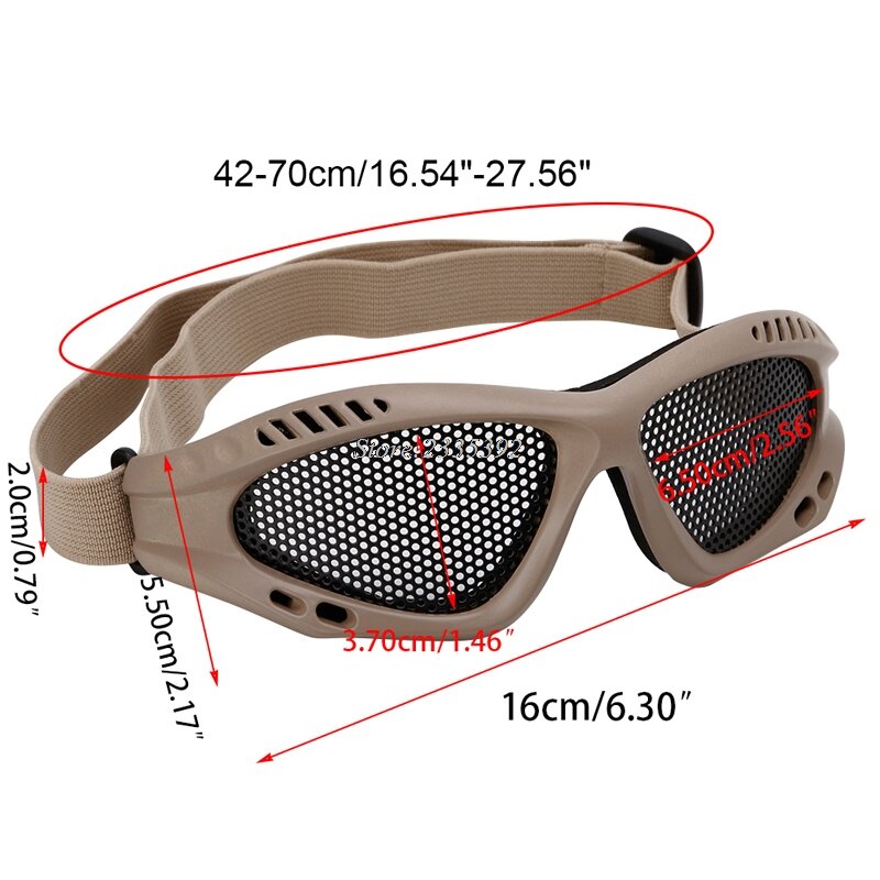 屋外瞳の保護と快適なエアガン安全戦術的なメガネはアンチフォグ金属メッシュ3色