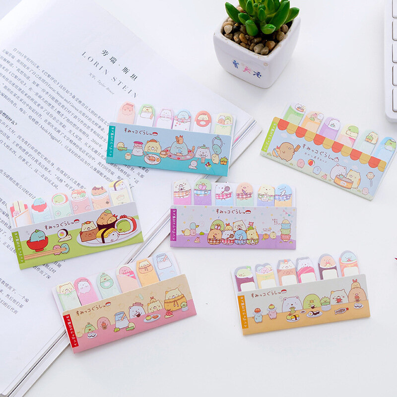 Pegatinas de Planificador de material escolar, marcapáginas de papel, papelería coreana, Animal Girl, notas adhesivas bonitas, Bloc de notas