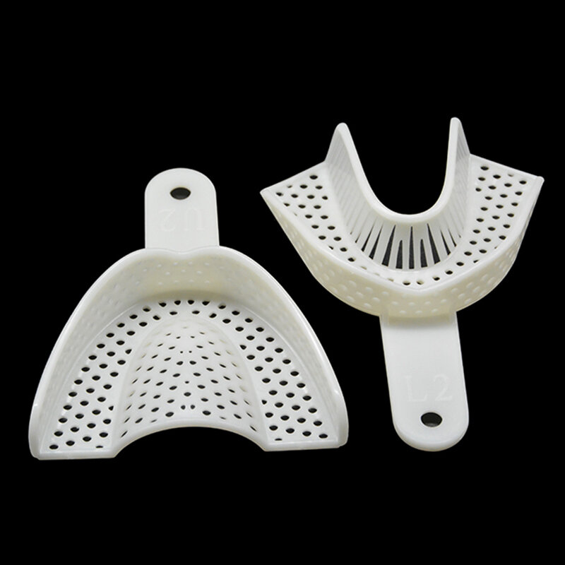 10Pcs/set  Dental Impression Plastic Trays Without Mesh Tray Dental Care Teeth Holder Dental Materials Supply For Oral Tools