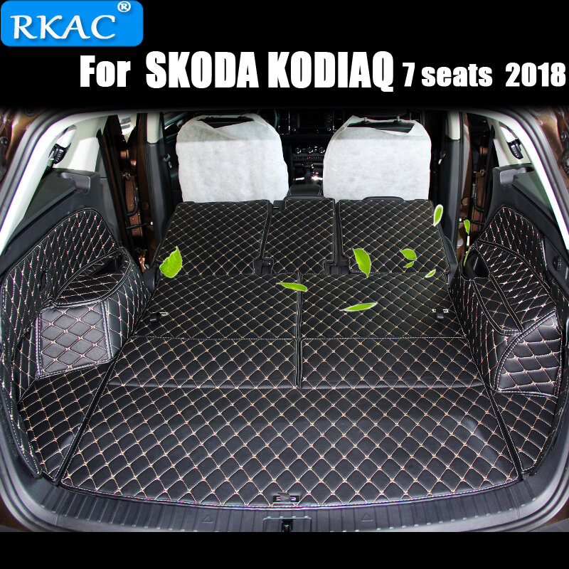 Tapis de haute qualité! Tapis de coffre de voiture en cuir, adapté sur mesure, spécial pour Skoda kodiaq7 sièges
