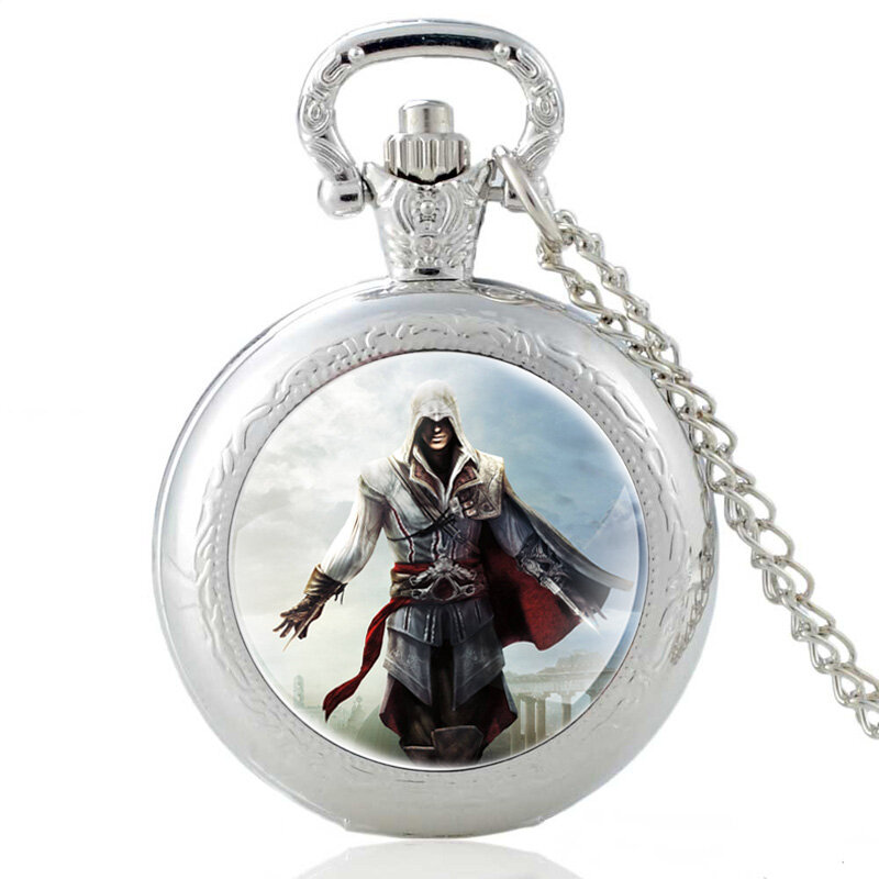 สินค้าใหม่ Assassin Hero ควอตซ์นาฬิกาพ็อกเก็ตนาฬิกา Vintage ผู้ชายจี้สร้อยคอจี้ของขวัญ