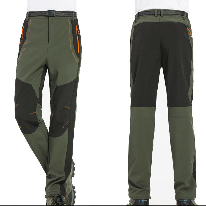FALIZA 5XL męskie spodnie zimowe ciepłe polarowe wewnętrzne wodoodporne oddychające spodnie Softshell Stretch Casual męskie spodnie Cargo PA60