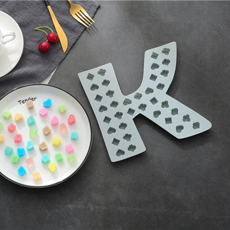 Moldes de silicona para hornear Fondant, herramientas de decoración de pasteles DIY, diseño creativo de póker, accesorios de cocina