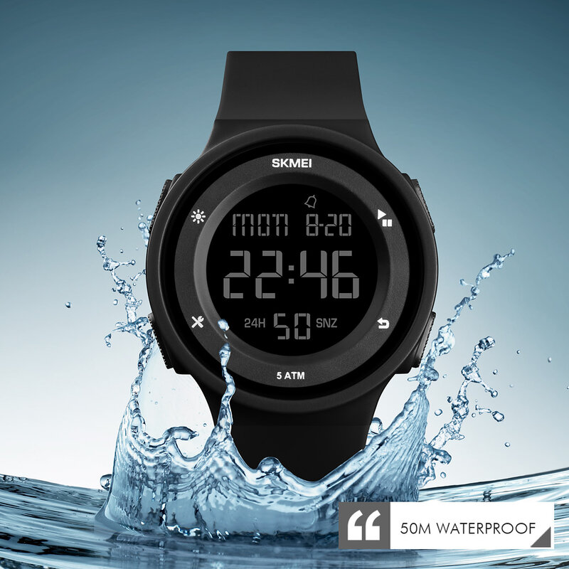 SKMEI-ساعات رياضية نسائية ، ساعة يد رقمية LED ، سيليكون ، مقاومة للماء ، موضة جديدة