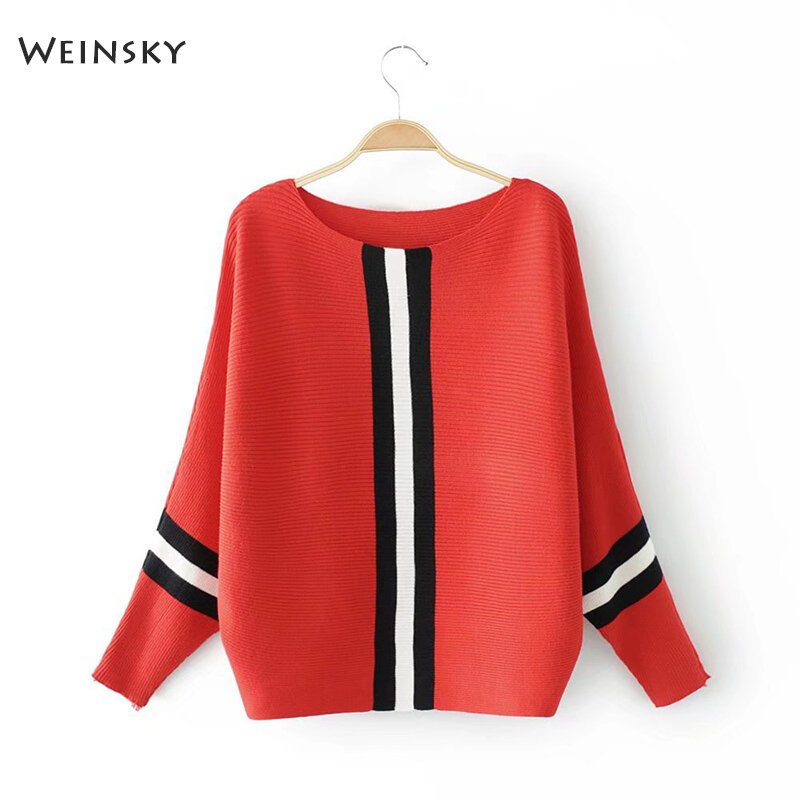 Weinsky estilo casual feminino camisola de malha e pulôveres de manga cheia senhoras moda blusas femininas inverno e outono