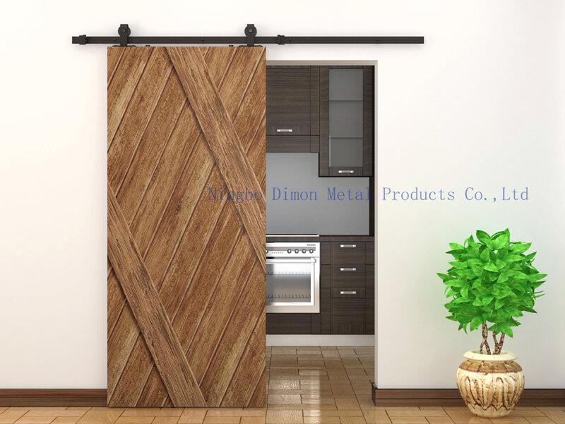Dimon-Herrajes personalizados para puerta corredera, rueda colgante para puerta de granero de madera, estilo americano, DM-SDU, 7208