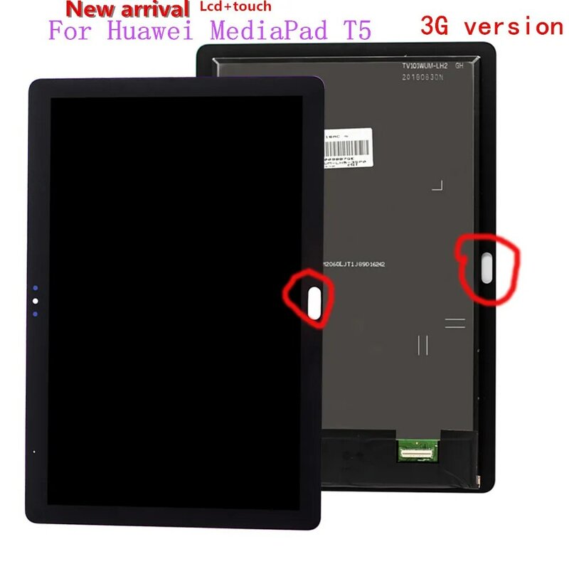 Huawei mediapad t5 10 10.1 AGS2-L09 AGS2-W09 AGS2-L03用のオリジナルlcdディスプレイ,タッチスクリーンデジタイザーマウント付き,AGS2-W19インチ