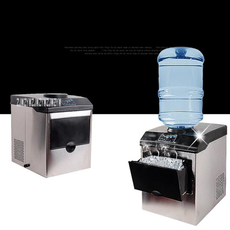 25KG เครื่องทำน้ำแข็งอัตโนมัติขนาดเล็ก Ice Maker ไฟฟ้าในครัวเรือน Bullet Ice Cube Make สำหรับใช้ในบ้าน, ร้านกาแฟ,...