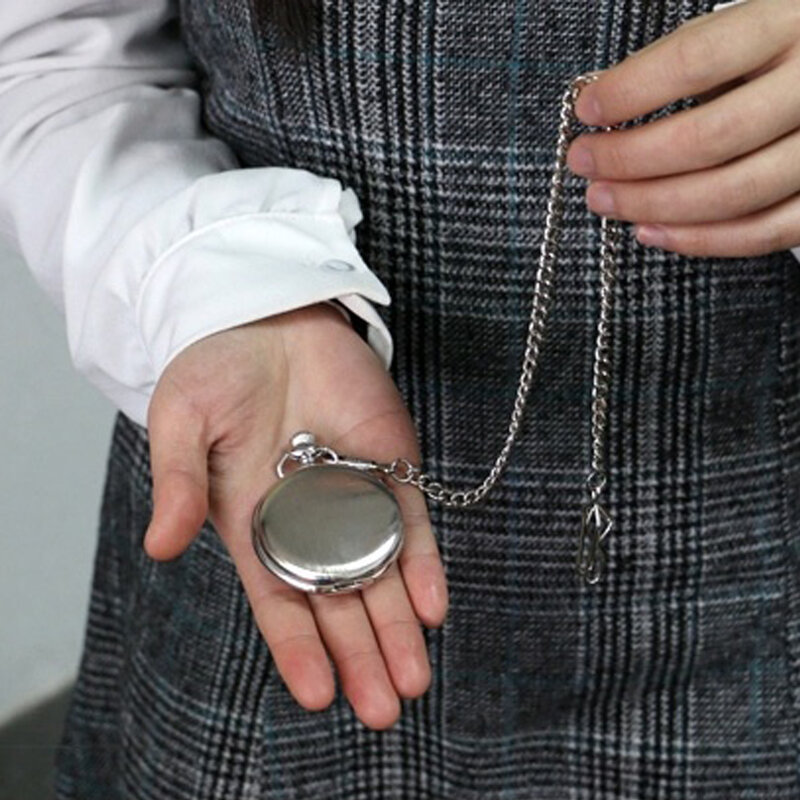 Men's Vintage Decor British Steampunk Ladies Clock Smooth Surface Watch Pendant Chain Classic Pocket Watch Pocket Watch Gift