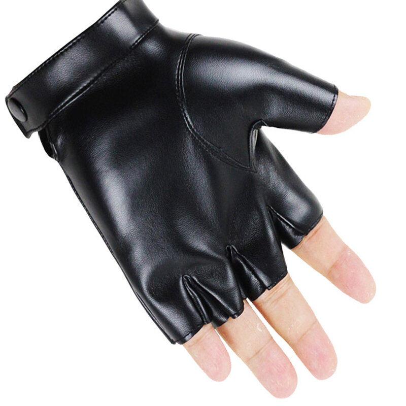 Women Dancing Performance Gloves Outdoor Cycling Driving Fitness Leather Gloves Fingerless PU Gloves Guantes de Cuero