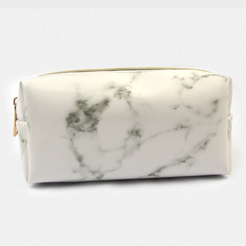 Lançamento bolsa cosmética tipo mármore branco, bolsa de maquiagem para viagem a prova d' água portátil