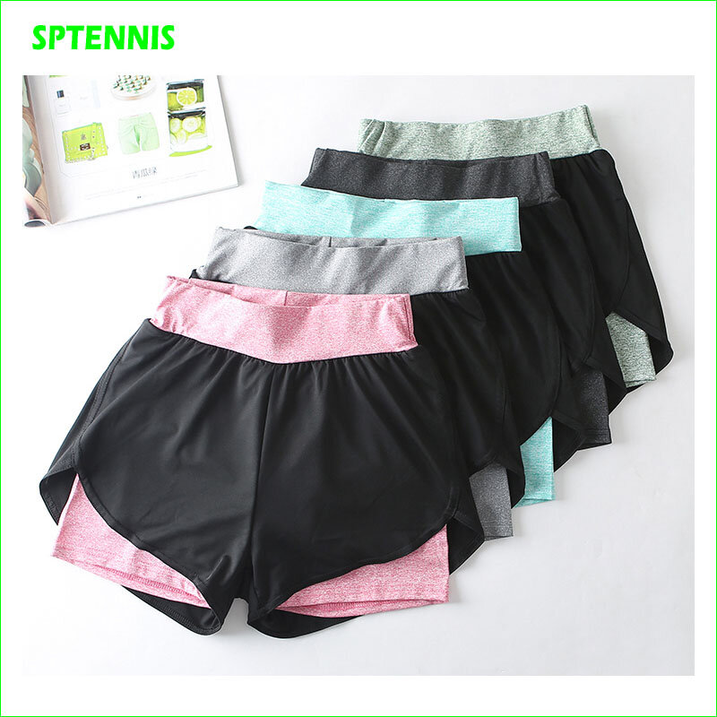 Women Fitness Yoga Tennis Shorts 2 In 1 Athletic Shorts Running Jogging Breathable