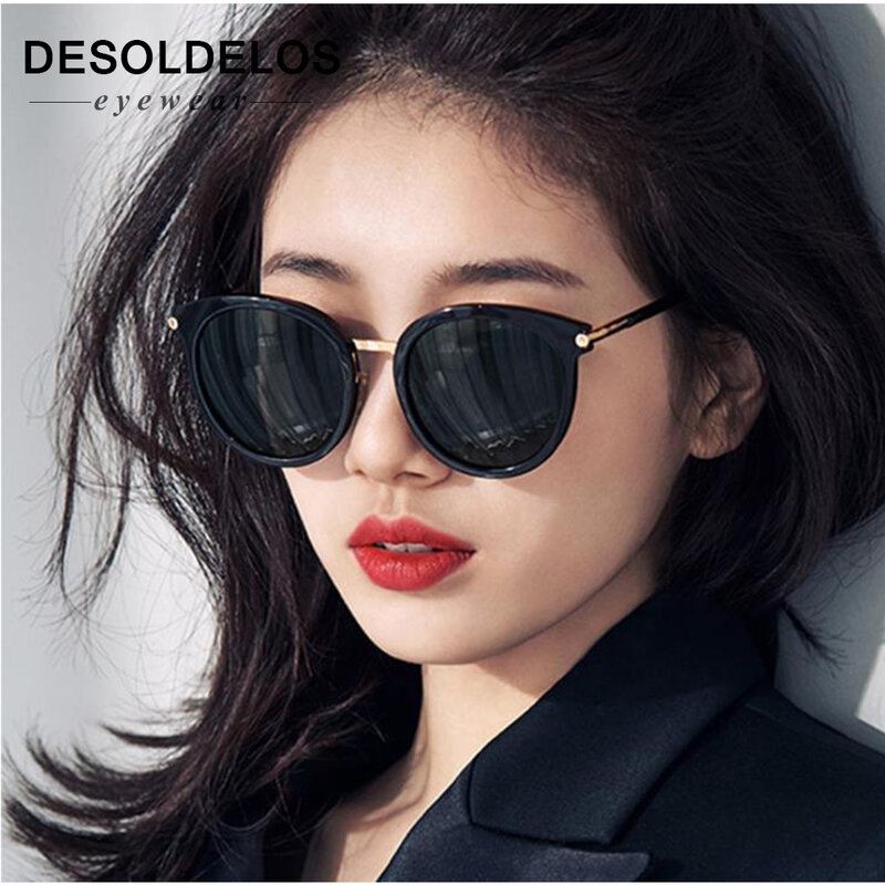 2019 marke Designer Cat Eye Sonnenbrille Frauen Vintage Luxus Runde Polaroid Frauen Brillen UV400 Mode Sonnenbrille Weibliche