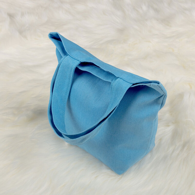 Shopping Bags Women Outdoor Picnic Bag Pure Color Cotton Canvas Bag Picnic Pouch Reusable Eco Lunch Container