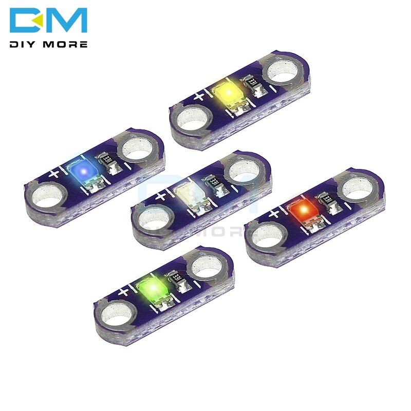 LilyPad – Module de lumière jaune/vert/blanc/bleu pour arduino 3V-5V SMD s, lot de 5 pièces