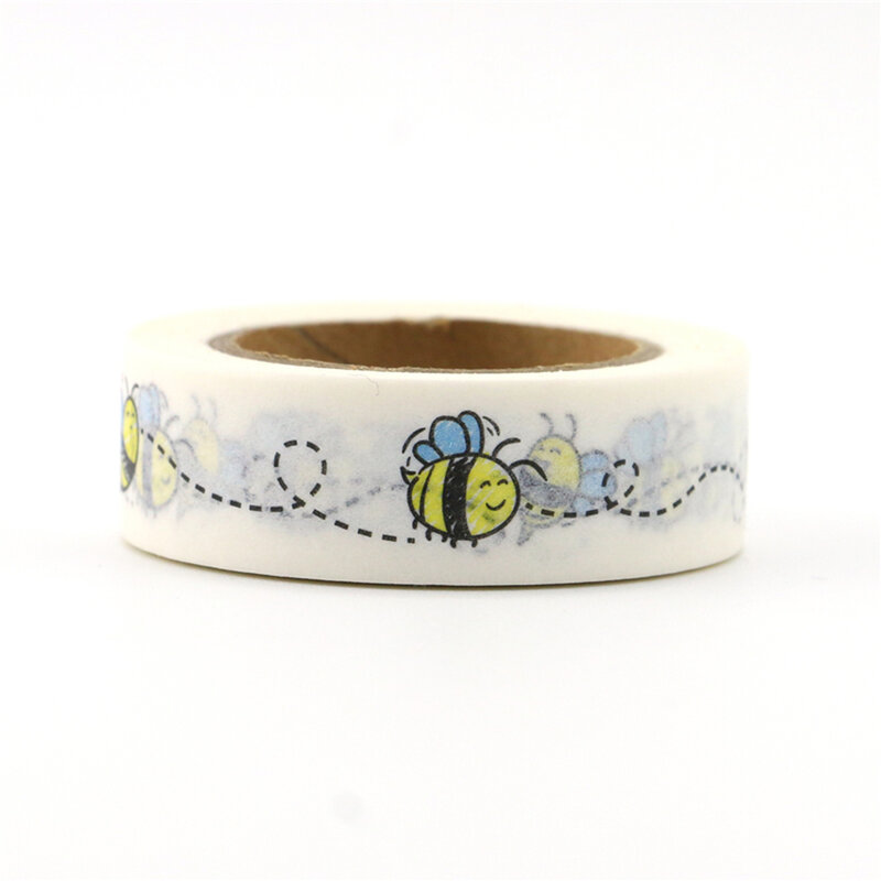 귀여운 꿀벌 장식 와시 테이프, DIY 스크랩북 마스킹 동물 테이프 학교 사무실 공급, 1 롤