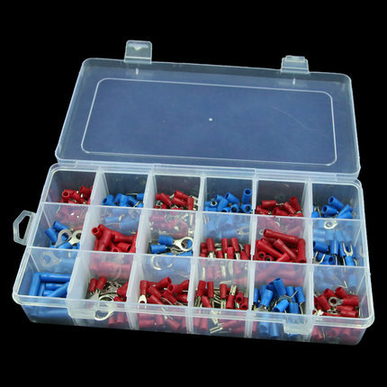Free Shipping 330pcs Assorted Full Insulated Fork U-type Set Terminals Connectors Assortment Kit Electrical Crimp Contact Materi