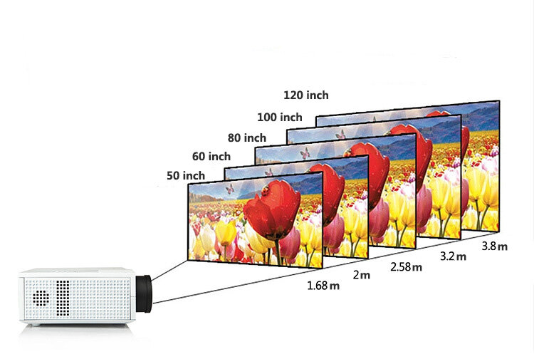 Byjotech-projetor de led rs580, wi-fi, 5000 lúmens, hd, 1080p, android 6.0, com 10m, cortina hdmi, suporte para parede, projetor
