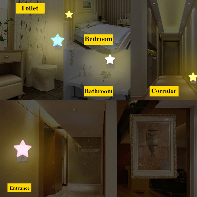 Light Sensor Control LED Night Light Energy Saving Decor Night Lamp AC 110V 220V Bedroom Bedside Stairs Toilet Aisle Lighting