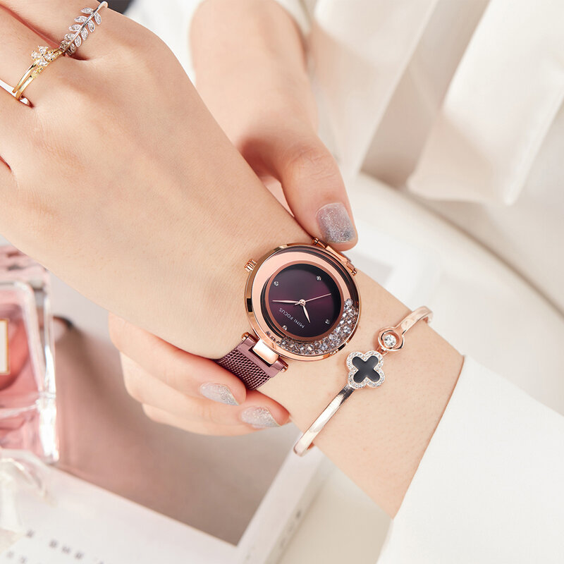 นาฬิกาข้อมือผู้หญิง MINIFOCUS นาฬิกาสำหรับสตรีสตรีควอตซ์นาฬิกาข้อมือผู้หญิงนาฬิกาแบรนด์หรูทอง...