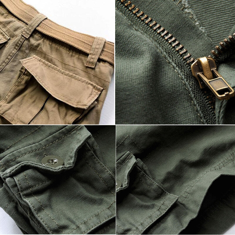 Holyrising livre cinto 100% calças de algodão multi bolso calças militares dos homens camuflagem carga 11 cores 18803-5