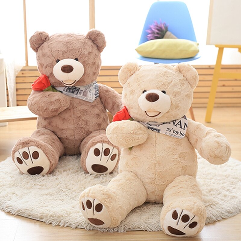 1pc Kawaii enorme 60/80 América oso de peluche de juguete muñeco de peluche suave de alta calidad almohada de regalo de cumpleaños para los niños amigos