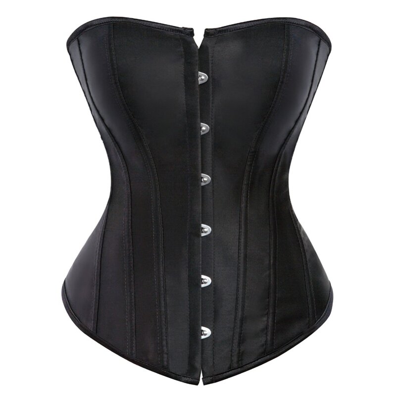 Women Corset Sexy Slim Burlesque Satin Body Shaper Strapless Overbust Plus Size Corset and Bustier