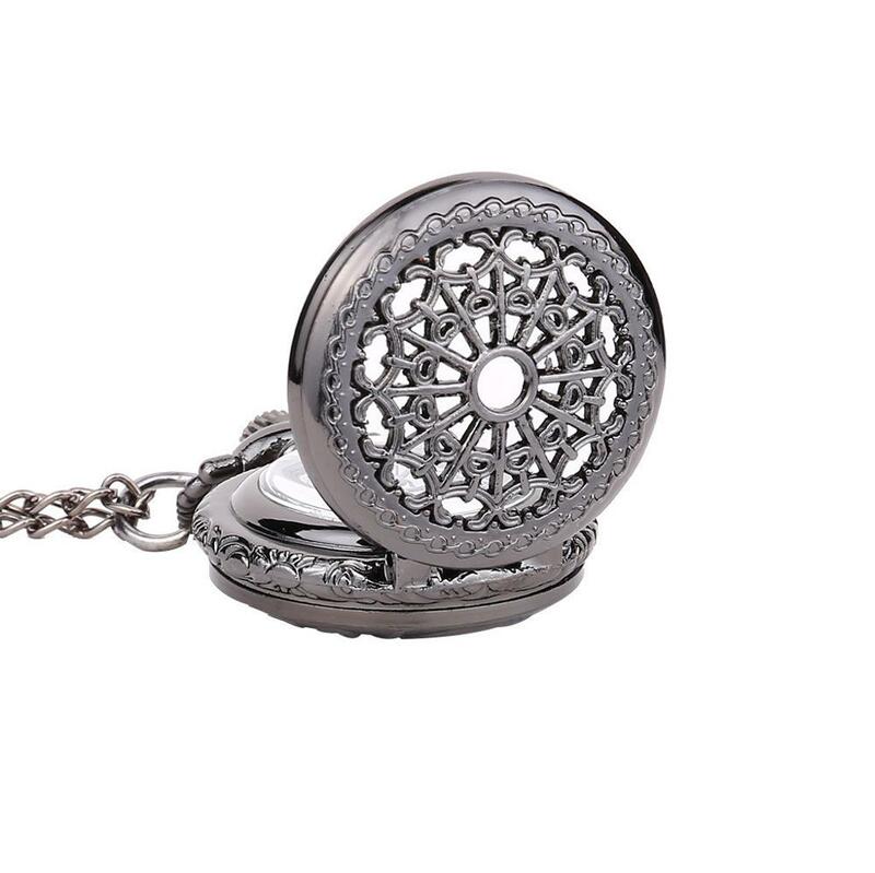 ساعة جيب كوارتز كلاسيكية للرجال والنساء ، قرص دائري ، ساعة جيب صغيرة ، مقياس روماني ، هدية قلادة ، Q