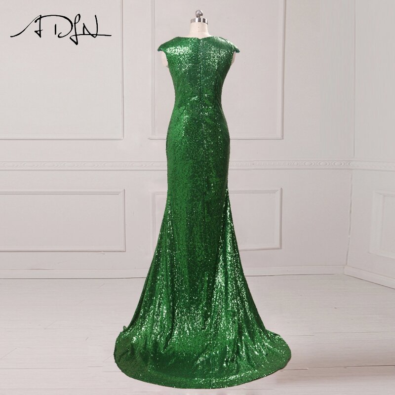 ADLN – robe de soirée de forme sirène, tenue de bal longue avec fente latérale en paillettes, liquidation