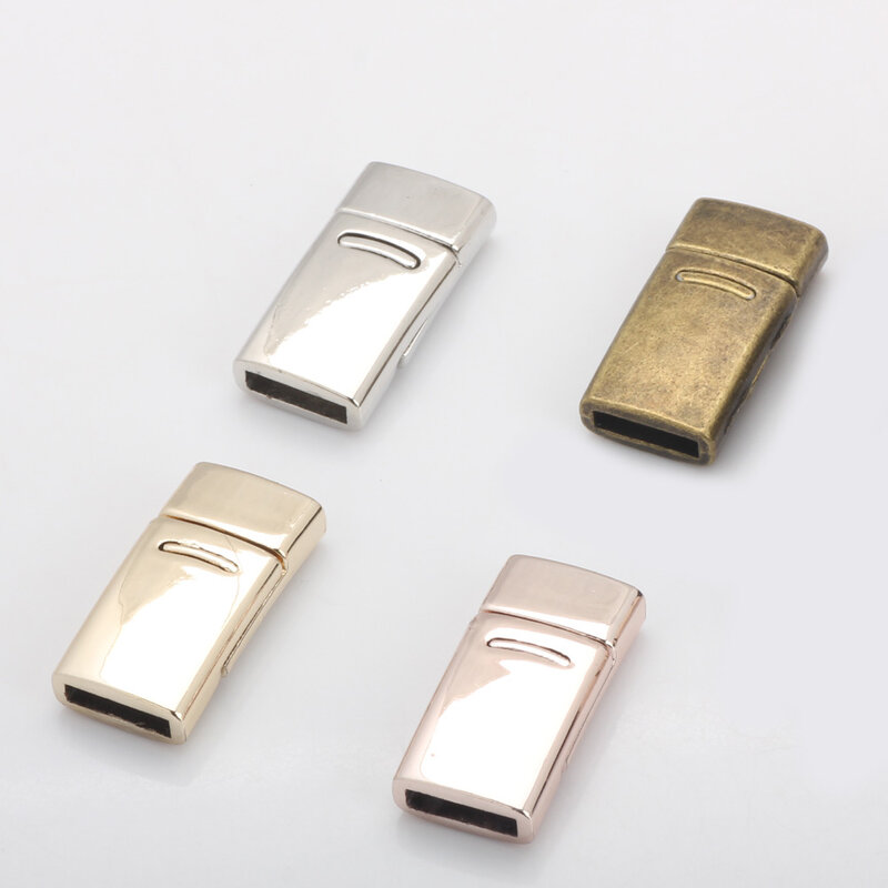 Fecho magnético para joias, 27*13mm 4 tamanhos rodio/rosa/kc ouro/bronze faça você mesmo caber 10*2mm pulseira de couro