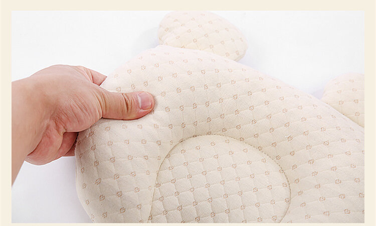 Almofada modeladora para bebês, preenchimento de látex natural, previne cabeça plana, travesseiro de algodão para recém-nascidos, almofada de dormir para 0-12m