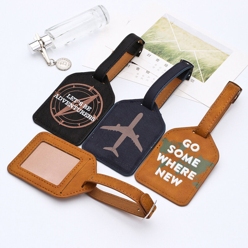 Zoukane-Étiquette de bagage de valise en cuir, pendentif de sac à main, accessoires de voyage portables, étiquettes d'adresse d'identification de nom LT02