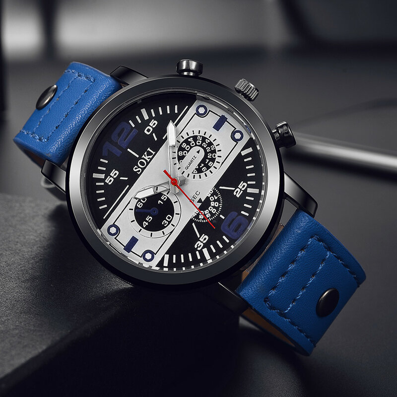 2019カップルファッション高級レザーレトロデザインバンドアナログクォーツラウンド腕時計ビジネスメンズ腕時計レディース2019最高の販売a7