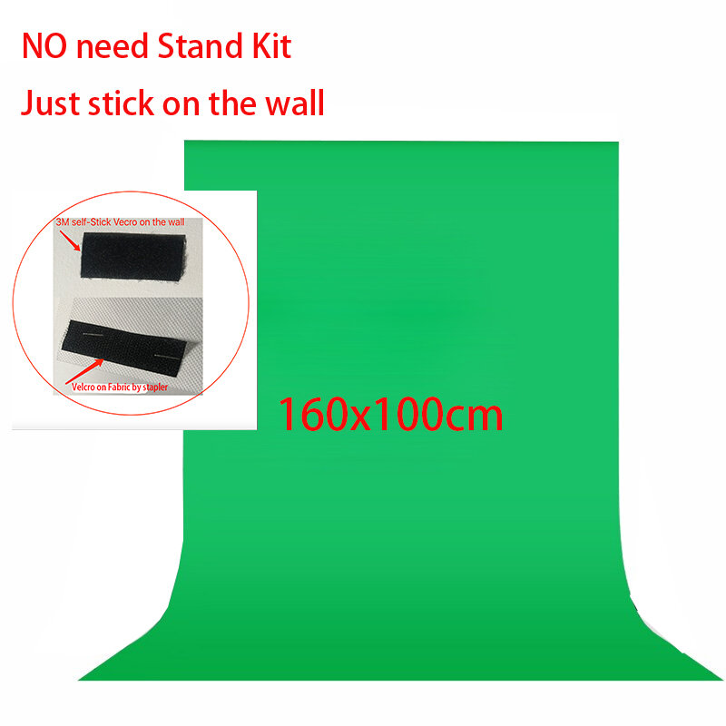 No need Stand Kit 7colors 1.6X1m Photography studio Green Screen Chroma key Background Non-Woven Backdrop for Photo Studio