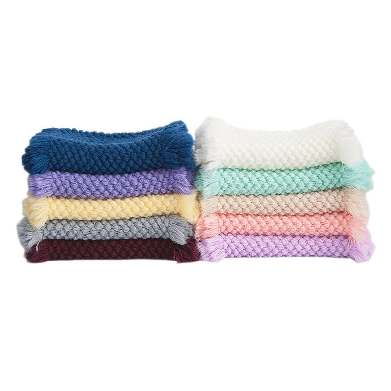 Couverture tricotée en laine pour bébé, accessoire de photographie pour nouveau-né, accessoire de dos de Photo