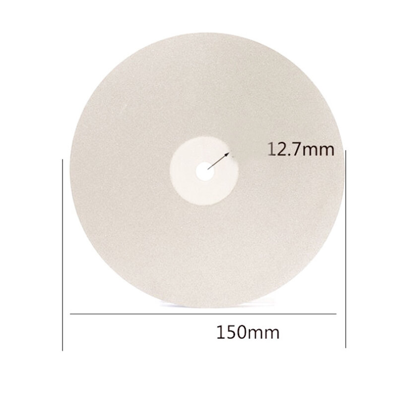 URANN – disque de polissage pour bijoux, 6 pouces, 150mm, disque plat revêtu de diamant, outil pour trou intérieur, 12.7mm