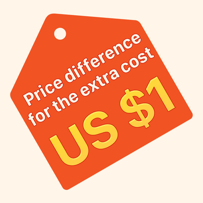 Harfey Just for Price Difference US$1 for Extra Cost